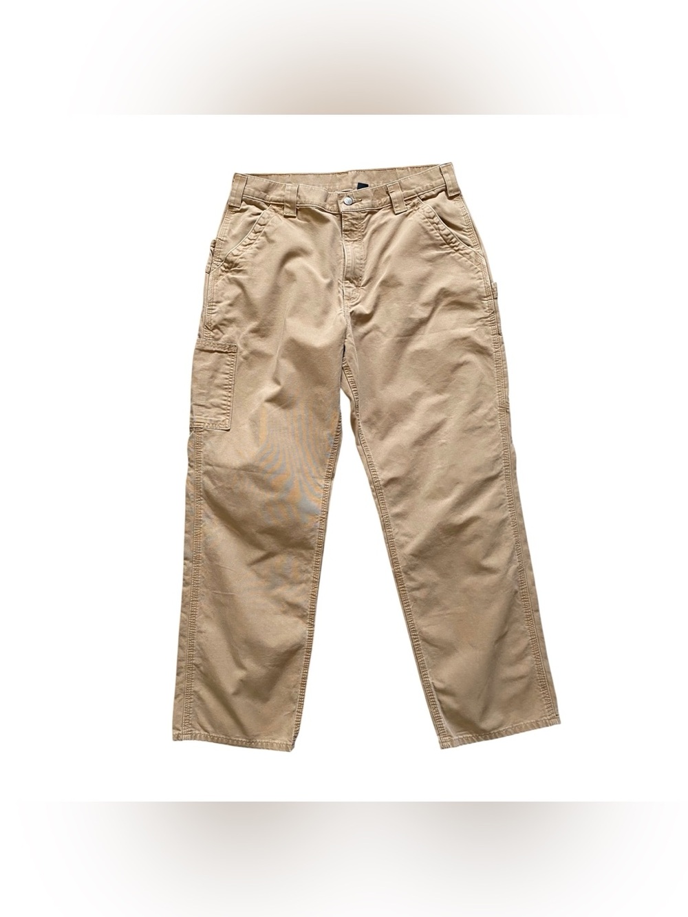 Carhartt B151 Dungaree Pants Mens 34x32 Tan Khaki Canvas Loose Fit Work Pants